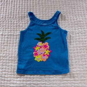 Kids Tank Top with Reversible Pineapple Design